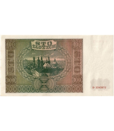 Banknot 100 złotych 1941 stan 2, Ser. D