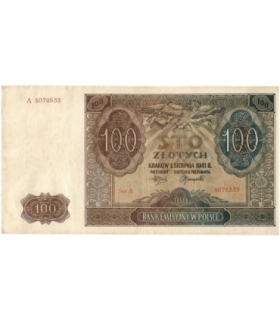 Banknot 100 złotych 1941 stan 2, Ser. A