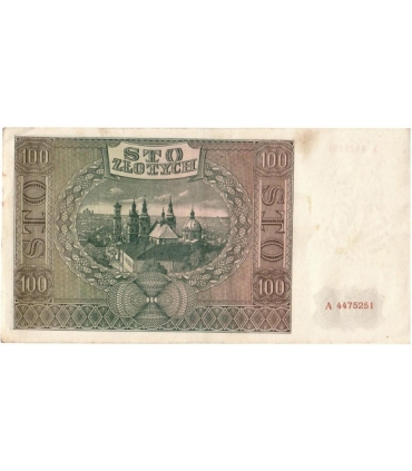 Banknot 100 złotych 1941 stan 2-, Ser. A