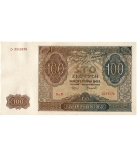 Banknot 100 złotych 1941 stan 2+, Ser. D