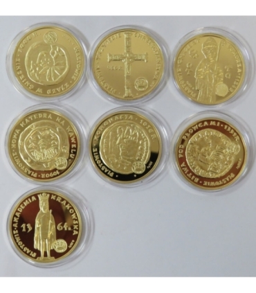 Kolekcja Polska Królewska - 7 szt. + etui, srebro Ag925, 7 x 14,14g