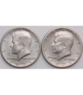 LOT: 2 x 1/2 half dollar Kennedy 1971