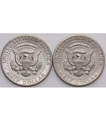 LOT: 2 x 1/2 half dollar Kennedy 1971