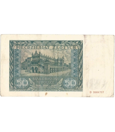 Banknot 50 złotych 1941 stan 3
