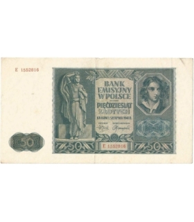 Banknot 50 złotych 1941 stan 3