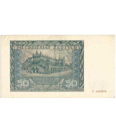 Banknot 50 złotych 1941 stan 3