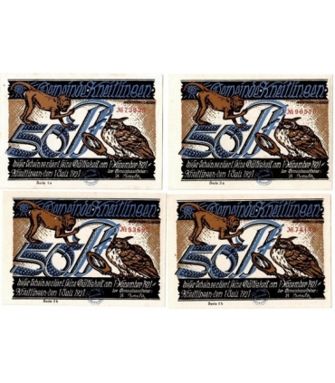 4x50 fenigów banknoty zastępcze Powiat Kneitlingen 1921