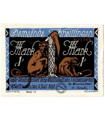 1 mark banknoty zastępcze Powiat Kneitlingen 1921