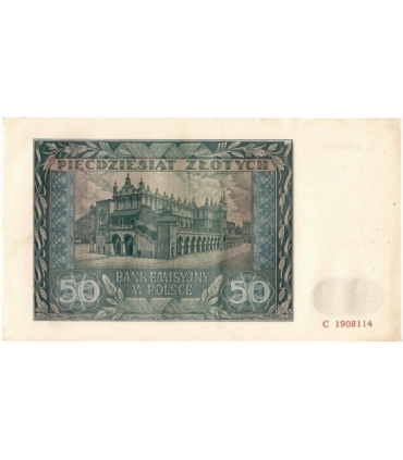 Banknot 50 złotych 1941 stan 3, seria C