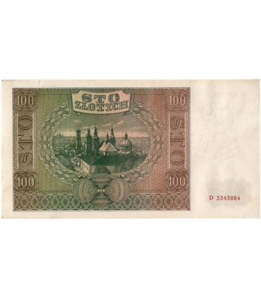 Banknot 100 złotych 1941 stan 3, Ser. D