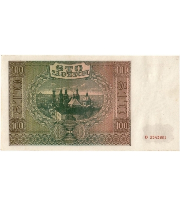 Banknot 100 złotych 1941 stan 3, Ser. D