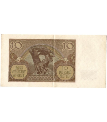 10 złotych banknot 1940, Seria H, stan 3