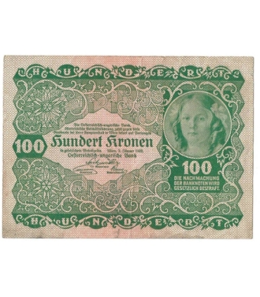 Austria 100 Kronen / 100 koron, 1922, stan 2-