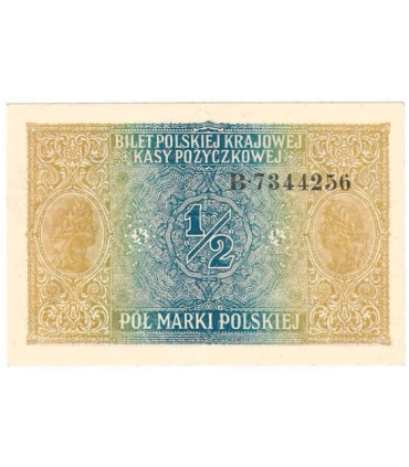 1/2 marki polskiej 1916, Generał, Seria B, stan 2+