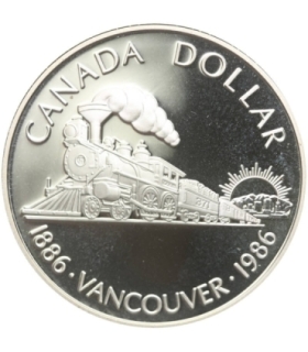 Kanada, 1 dolar - Pacific Express 1986 r.  + certyfikat