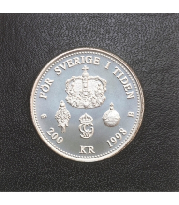 Szwecja 200 koron, 1998, Karol XVI Gustaw, Srebro Ag925