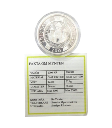 Szwecja 200 koron, 2002 750 rocznica - Sztokholm, Srebro Ag925