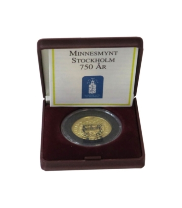 Szwecja 2000 koron, 2002, złoto Au900, 12g,  król Gustaw III