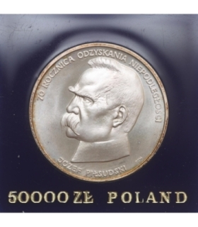 50000 złotych Piłsudski 70 rocznica niepodległości, wersja kolekcjonerska