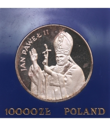 10.000 zł Jan Paweł 2, 1987, kolekcjonerska w kapslu