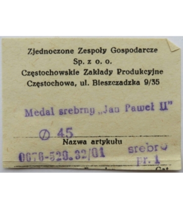 Medal Jan Paweł II - 600 lat Jasnej Góry, srebro Ag900