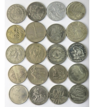 Zestaw 20 monet okolicznościowych PRL - KAŻDA INNA