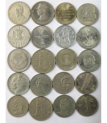 Zestaw 20 monet okolicznościowych PRL - KAŻDA INNA