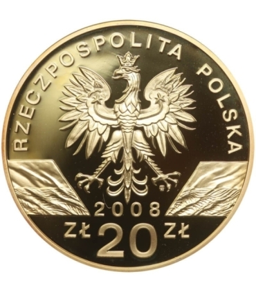 20 zł, Sokół wędrowny, 2008, PLATEROWANA, unikat