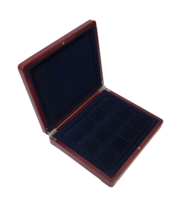 Kaseta drewniana na 12 monet, używana, stan bardzo dobry