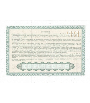 Powszechne świadectwo udziałowe, AF0531678