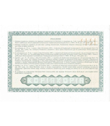 Powszechne świadectwo udziałowe, AA0006010