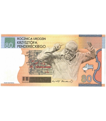 PWPW S.A  Banknot testowy Penderecki + Kwartalnik Człowiek i Dokumenty 2014