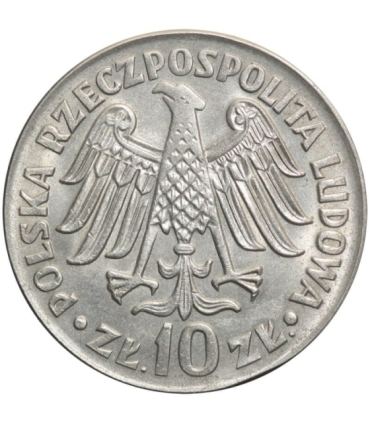 10 zł Kazimierz Wielki - napis wklęsły, 1964, piękna, wyselekcjonowana