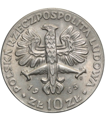 10 zł Warszawska Nike, 1965, piękna, wyselekcjonowana