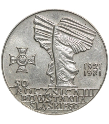 10 zł 50. Rocznica III Powstania Śląskiego, 1971, piękna, wyselekcjonowana