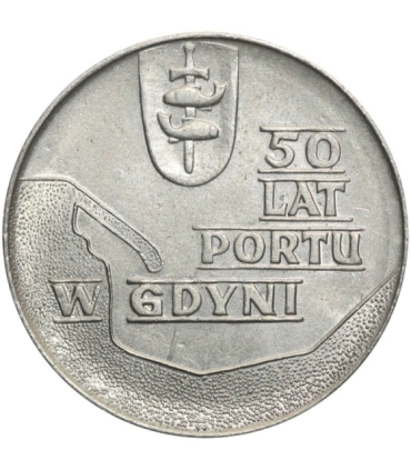 10 zł 50 lat portu w Gdyni, 1972, piękna, wyselekcjonowana