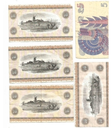 4 x 10 kroner 1936 Dania + 1 x 5 Kronor Szwecja 1968