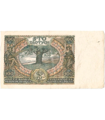Banknot 100 zł 1934 rok, seria C.O. stan 3-