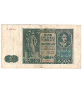 Banknot 50 złotych 1941 stan 3, seria C