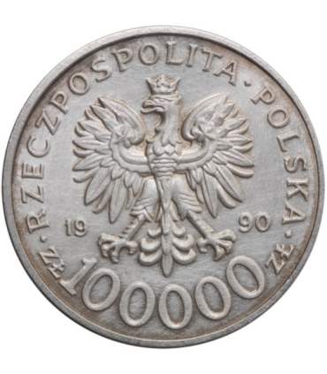 100000zł Solidarność 1990 TYP C, stan 3+