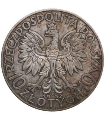 10 złotych Głowa kobiety 1932, stan 3+