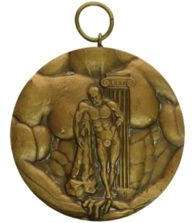 Medal Ognisko Kulturystyczne TKKF Herkules, sygnowany ABW