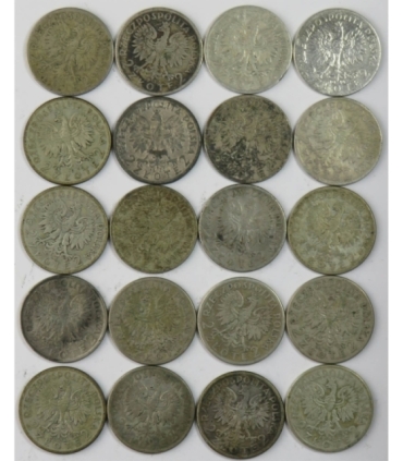 LOT 20 x 2 złote głowa kobiety 1932-1934