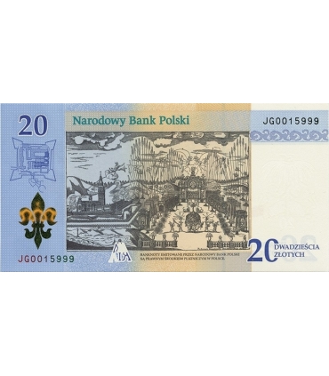 20 zł banknot 300-lecie koronacji obrazu Matki Bożej Jasnogórskiej
