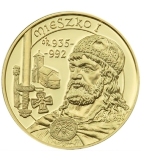 Polska, medal Mieszko I, Wielcy Polacy, platerowany