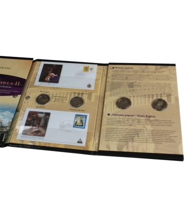 Pożegnanie Jana Pawła II - 6 medali + 6 kopert ze znaczkami i stemplem Poczty Watykańskiej