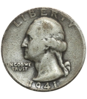 USA ¼ dolara (quarter, 25 centów), 1941, ćwierćdolarówka Waszyngtona, Ag900