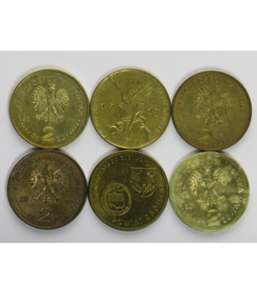 Lot 6 szt. 4 x 2 zł GN, 1999-2013 + 2 x medal / żeton