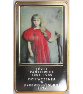 Medal Jozef Pankiewicz 1866-1940 - Dziewczynka w czerwonej sukni 1897 (Arcydzieła Malarstwa Polskiego)