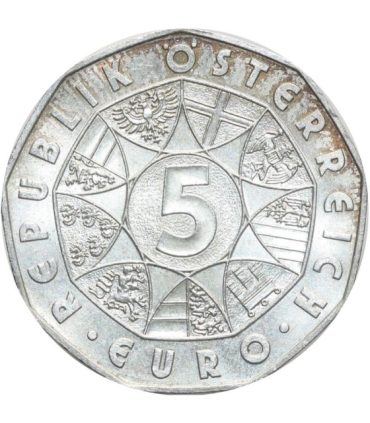 Austria 5 euro, 2004 100-lecie piłki nożnej, srebro